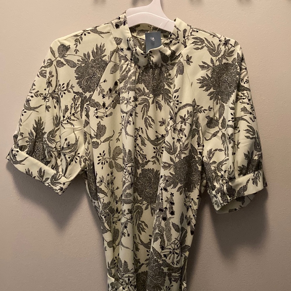 Light green and black floral print. NWT, never worn.